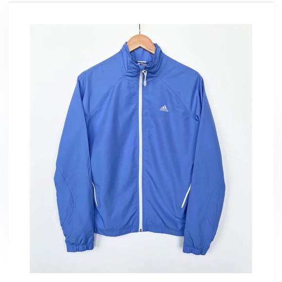 adidas Jackets & Blazers - Adidas Women’s Windbreaker in Vibrant Blue 3 Stripes